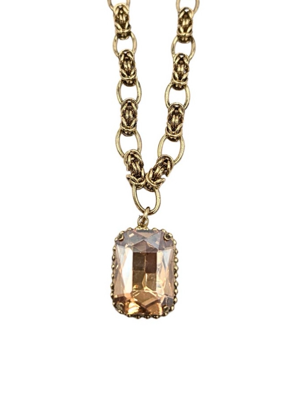 Sienna Gold-Tone Necklace with Champagne Stone Pendant